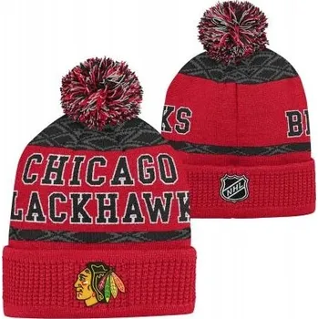 Čepice Dětská zimní čepice Chicago Blackhawks Puck Pattern Cuffed Pom