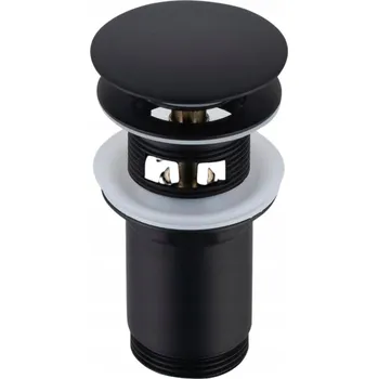 Sifon Zátka s přepadem klik-klak kulatý Balneo černá