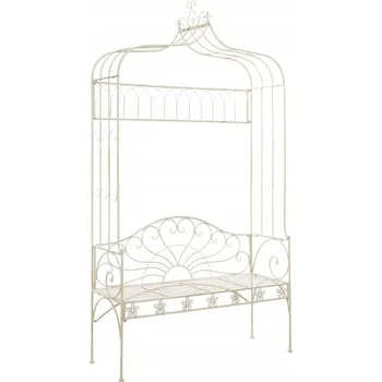 Zahradní lavice Lavička s opěradlem, kovová, 122 x 43 cm