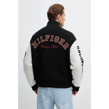 Vlněná bunda Tommy Hilfiger MW0MW42581 černá 99X, vel. M