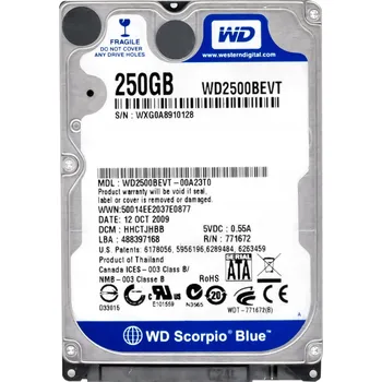 Interní pevný disk PEVNÝ DISK 2,5" 250GB HDD SATA WD WD2500BEVT