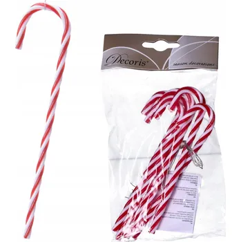 Vánoční dekorace Vánoční ozdoba, cukrová hůl - 13 cm, 6 ks