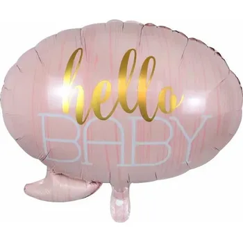 Balónek Fóliový balónek Hello Baby, růžový obláček