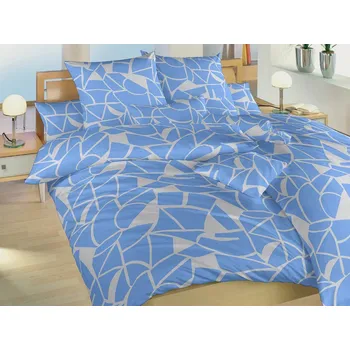 Povlečení Bavlněné francouzské povlečení 220x200, 2x 70x90 KOMFORT Julius modrý