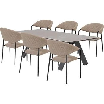 Zahradní nábytek Doppler NOVA MELIA mocca – luxusní zahradní souprava 6+1