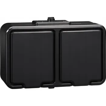 Elektrická zásuvka Cedar dvojitá zásuvka s uzemněním 2P+PE IP44 černá NT230H05 Schneider