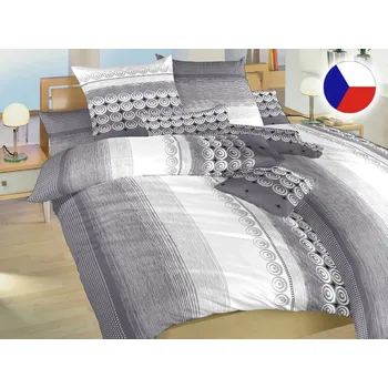 Krepové povlečení KOMFORT Sahara šedá 2x 70x90, 220x200