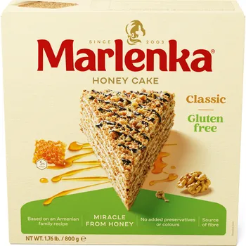 Trvanlivě pečivo Marlenka Bezlepkový medový dort s vlašskými ořechy 800 g
