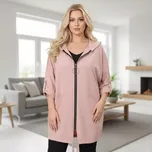 Dámská růžová mikina v nadměrné univerzální velikosti až 3XL P1162