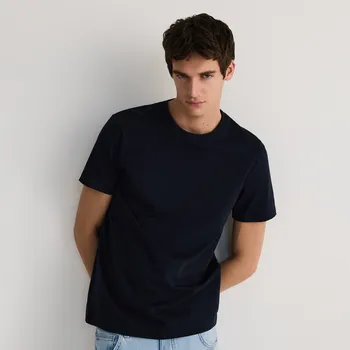 Reserved - Bavlněné tričko střihu regular - tmavomodrá - 8666H-59X - 8666H-59X-XXL-2