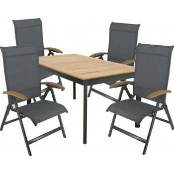 Zahradní nábytek Doppler CONCEPT YELMO FSC® 4+1 - zahradní sedací souprava (hliník/teakové dřevo)