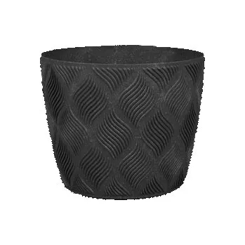 Obal na květináč Obal na květník PETIT ECO FLOW WOOD plastový d13x11cm