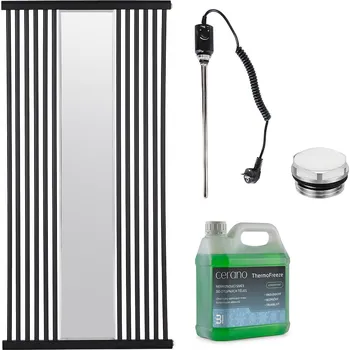 Radiátor CERANO - Koupelnový elektrický radiátorový set Maximus - 600W - černá matná - 1510x740 mm