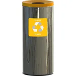 Alda Koš na tříděný odpad Eko 45 l, žluté víko - plasty, nerez ocel, lesklá