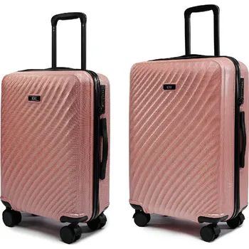 Střední a příruční cestovní kufr s TSA zámkem ROWEX Roseline 2v1 Barva: Růžovo-zlatá