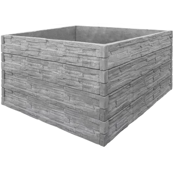 Vyvýšený záhon Betonový vyvýšený záhon - 2 x 2 x 1 m - štípaný kámen