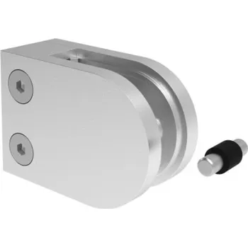 Zábradlí Hahn Steel Držák skla 63x45mm pro plochý podklad, model 22 – hliník, surový stav