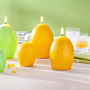 Svíčka LED svíčky Vajíčka, sada 3 ks žlutá