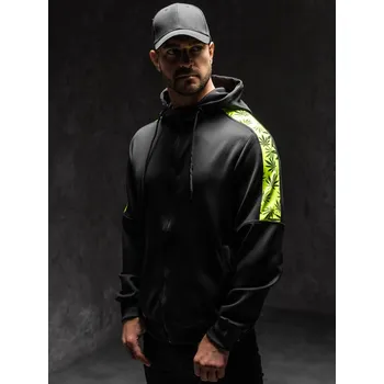 Pánská móda Černá pánská mikina na zip s kapucí Bolf 27B8120 - XL