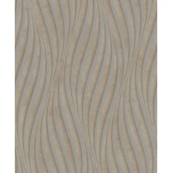 Tapeta Vliesová tapeta na zeď, hnědo-zlatá, vlnky 34262, City Glow, Marburg