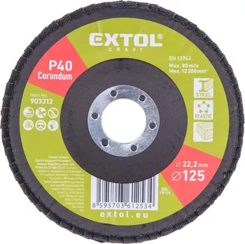 Brusný kotouč Kotouč 125mm/P40 korund lamelový Extol Craft