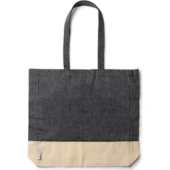 Textilní taška, bavlněná, 41x38cm, ČERNÁ, 1 ks