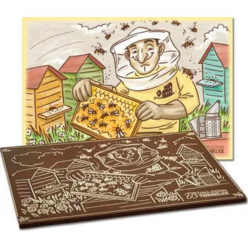 Čokoláda Čokoládovna Troubelice Velká čokoláda s reliéfem VČELAŘ, 120g Varianta: mléčná 51%