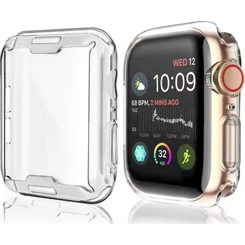 Příslušenství k chytrým hodinkám Silikonový kryt pro Apple Watch, 44mm - Transparentní