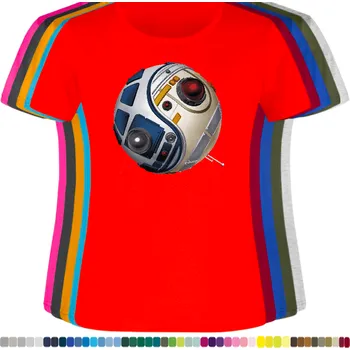 Dámské tričko damske-levne-bavlnene-tricko-digitalni-potisk-jin-jang-star-wars Barva: Red - červená, velikost: L