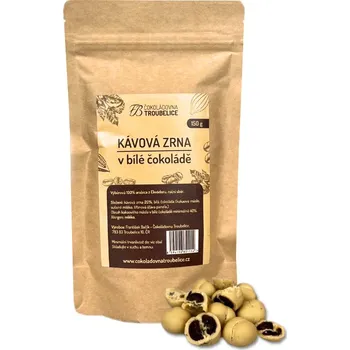 Čokoládovna Troubelice Kávová zrna v bílé čokoládě Hmotnost: 60 g
