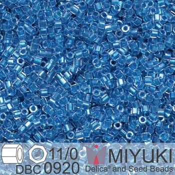 Korálek Korálky Miyuki Delica (fazetované) 11/0. Barva Sparkling Cerulean Blue Lined Crystal Cut DBC00920. Balení 5g.