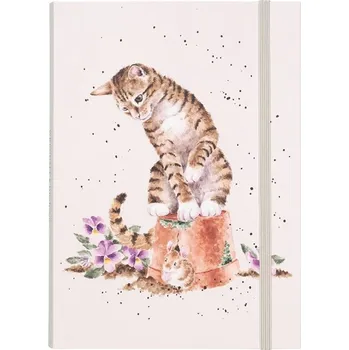 Zápisník Wrendale Designs Pružný zápisník Wrendale Designs "Hide and Squeak", B6, 102 l., linkovaný - Kočka a myš