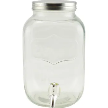 Dávkovač nápoje Banquet Skleněná láhev s kohoutkem kovové víčko 8 l