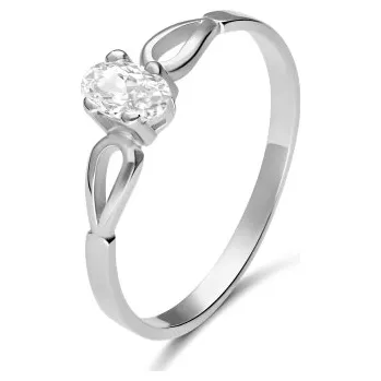 Šperk Couple, Elegantní prsten Elyra, bílé zlato se zirkonem, vel. 51, prům. 16.2 mm, 585-68-1-0086.1B00.0.51.001