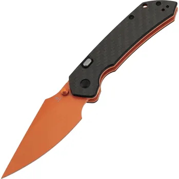 kapesní nůž Tenable Knives Fenrir Orange Coated Nitro V, Twill Carbon Fiber, G10