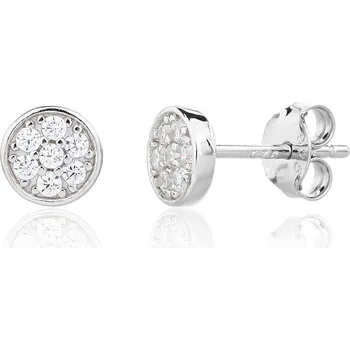 Náušnice Bealio BEALIO 13801 Stříbrné náušnice KULATÉ puzeta 03-13801-3881