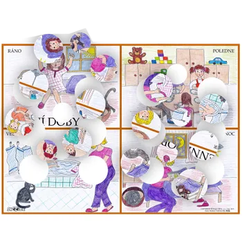 Doplněk pro dětské hřiště DENNÍ DOBY 2-5 LET MAX - skládačka 24 koleček s magnetem