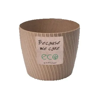 Obal na květináč Obal na květník MIKA ECO WOOD plastový d26x23cm (cs)