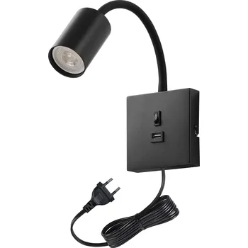 Immax PUNTO-1 flexibilní nástěnné bodové svítidlo pro zdroj typu GU10 9W/240V, černé