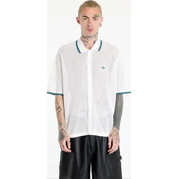 Pánská košile Košile adidas Button Down Knitted Shirt White/ Wonder White L