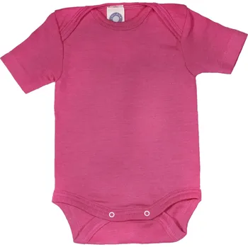 Kojenecký body Dětské merino body s hedvábím, krátký rukáv růžová Velikost: 50/56