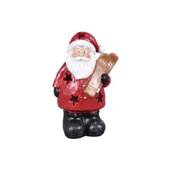 Vánoce Santa Claus - lyže LED polyresinový 14x11x21cm