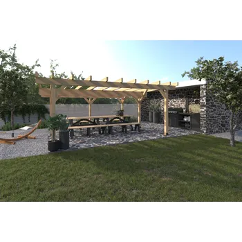 Pergola Pergola 7 s pultovou střechou 6,4x7,7 m