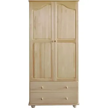 Šatní skříň Dřevěná šatní skříň D-MAX 18 borovice masiv - 90x190x40 cm (Šatní skříně z masivu)