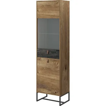 regál PSK Vitrínová skříň DESANO, Dub Ribbeck/Černý kámen 53 cm