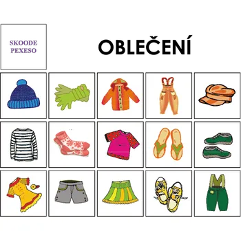 Doplněk pro dětské hřiště Náhradní kostky Pexeso Vyberte si téma: Oblečení