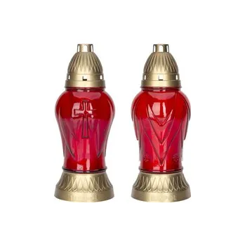 Smuteční dekorace Lampa hřbitovní DEKOR MIX skleněná 150g d11x27,5cm (cs)