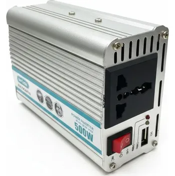 Měnič napětí Auto měnič napětí z baterie 12 V na zásuvku 230 V, 500 W + USB