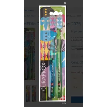 Zubní kartáček Curaprox CS Ultra Soft 5460 Duo Comedia Dell Arte edition 2025 Barva: zelená+zelená