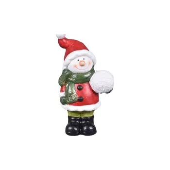 Vánoce Sněhulák SANTA s koulí terakotový 11x8x20cm